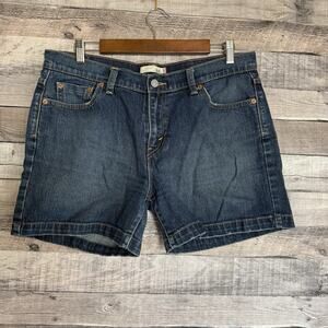 Levi's Women's Jean Shorts Blue Mid-Length Mid-Rise Denim 515 Short Size 14